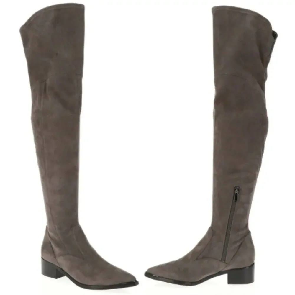Marc Fisher Women's Yakira Over the Knee Suede Boots in Gray Size 7